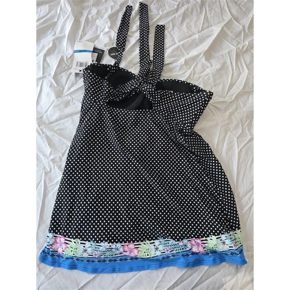 NWTD Coco Reef Five Way 36 38D Halter Underwired Polka Dot Swimsuit 130347 - Picture 6 of 7